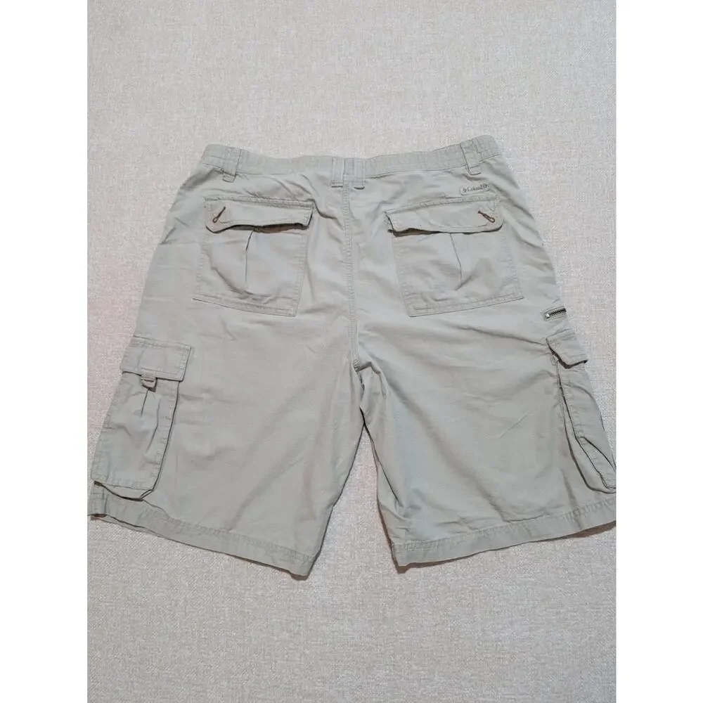Columbia Men’s Cargo Shorts Size 36 Beige Khaki Cotton Outdoor Hiking